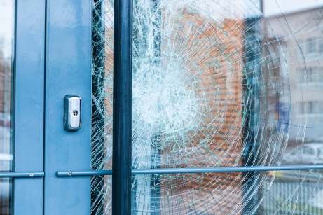 Breaking and entering through front door